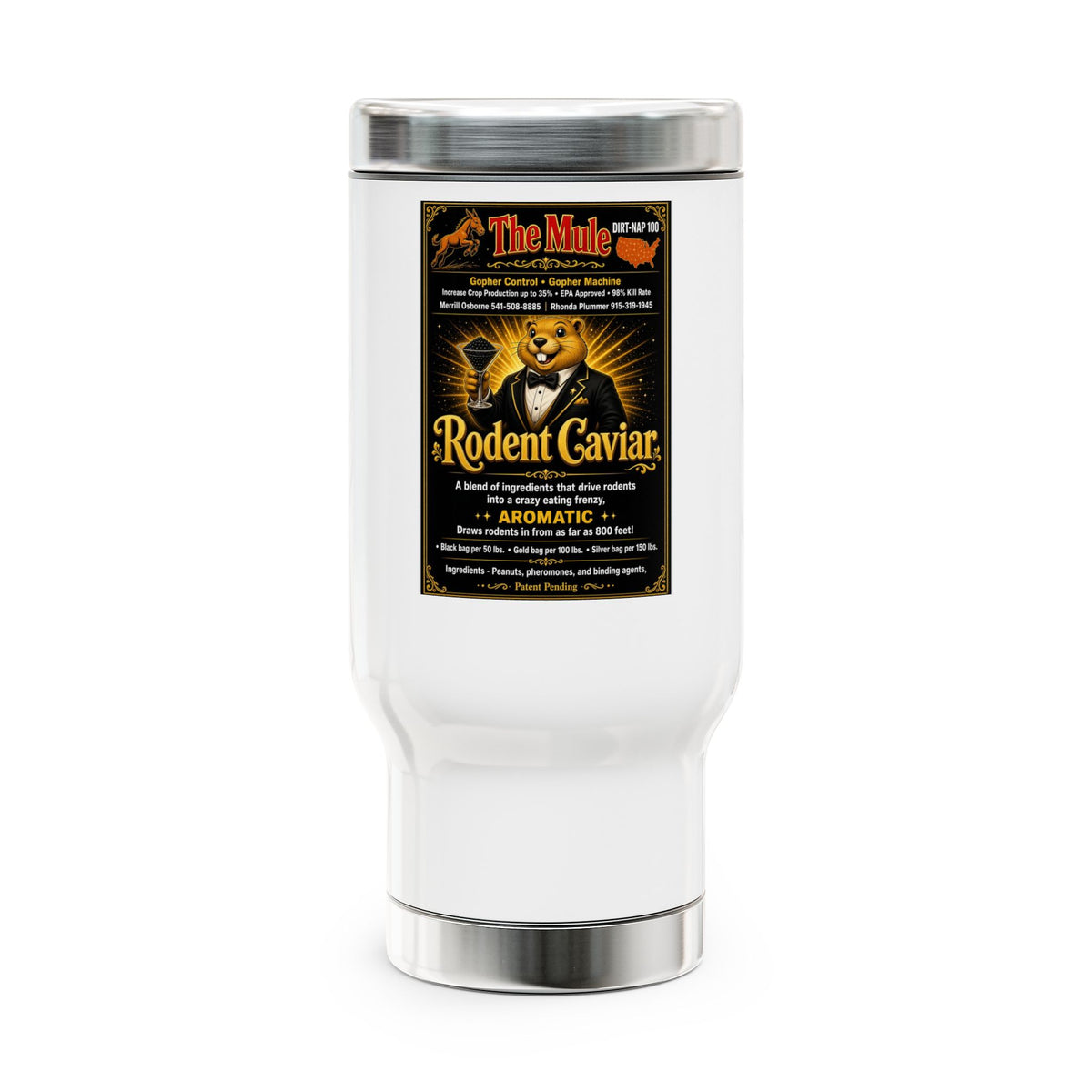 Rodent Caviar Label Travel Mug | Stainless Steel 14oz